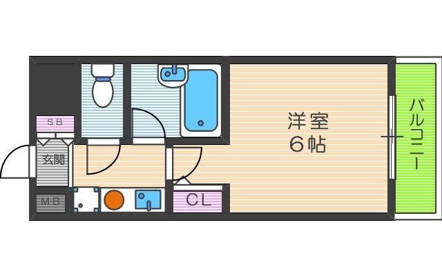 エスリード梅田新道第2(1K/4階)の間取り写真