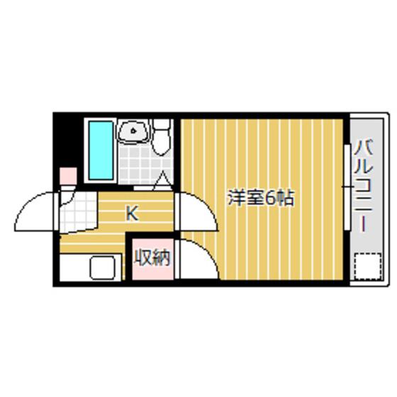 フローラ小鹿(1K/2階)の間取り写真