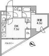 GRANDUO下北沢12(1DK/2階)の間取り写真