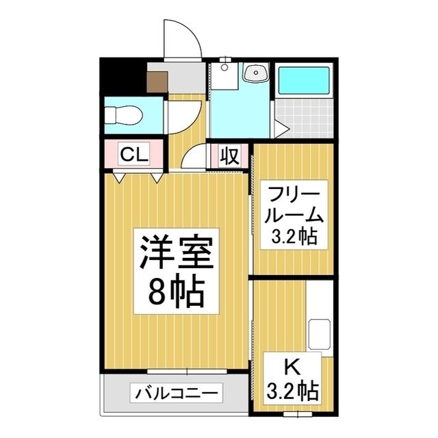 パルタージュE(1SK/1階)の間取り写真