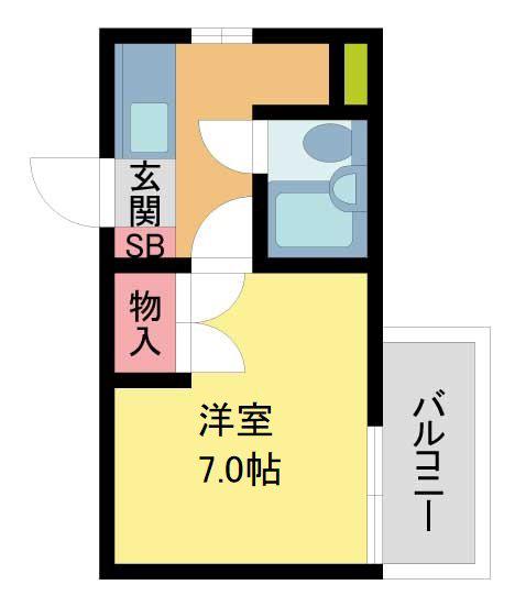 グレースメモリー宝塚(1K/6階)の間取り写真