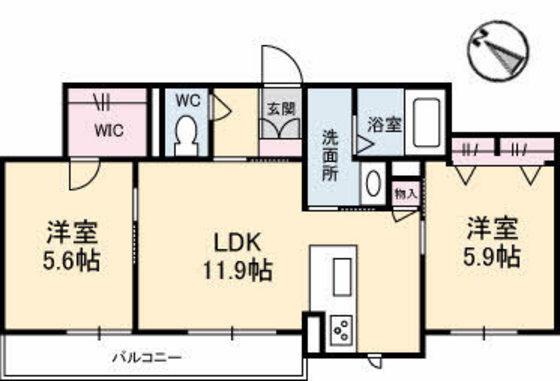 レジェンド N(2LDK/2階)の間取り写真