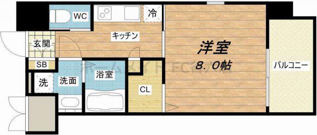 フォレストグレイス城東京橋I(1K/6階)の間取り写真