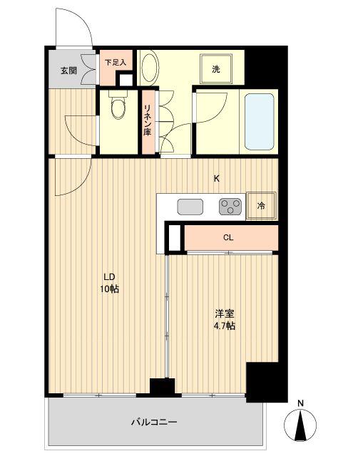ザ・パーククロス広尾(1LDK/2階)の間取り写真