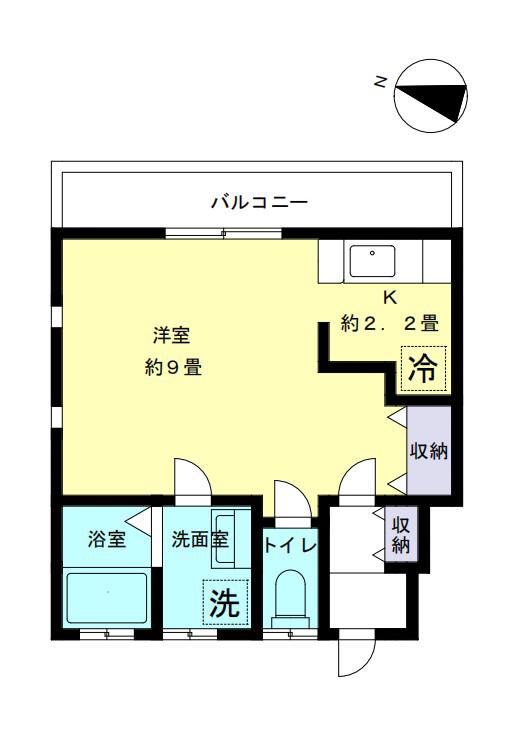ミューズコート西陵(ワンルーム/2階)の間取り写真