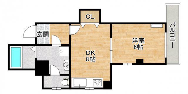 アルテミス三陽(1DK/3階)の間取り写真