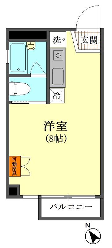 3Dアパートメント(ワンルーム/4階)の間取り写真