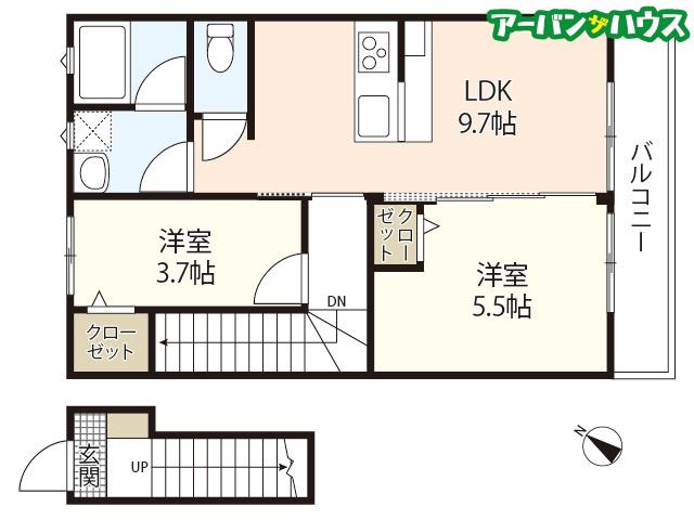 CIELO GRANTS(2LDK/1階)の間取り写真