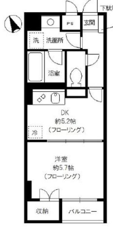 スプリーム九段(1DK/7階)の間取り写真