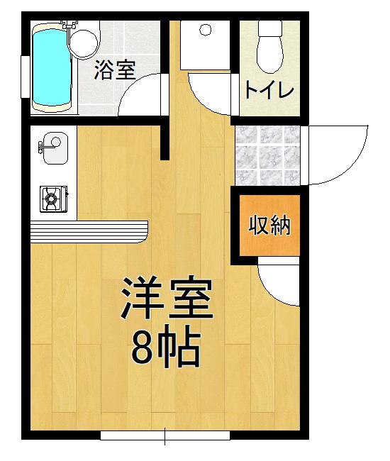 2Kハウス(ワンルーム/2階)の間取り写真