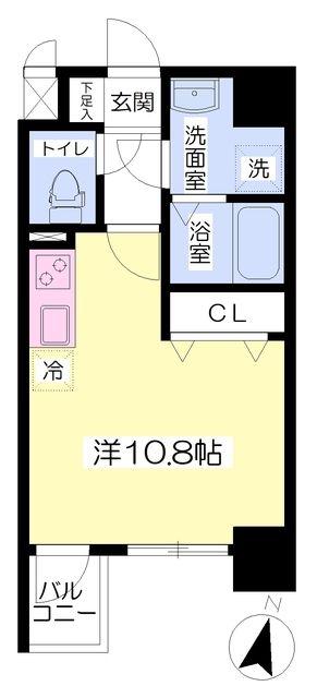 キャッスル弥生町(ワンルーム/2階)の間取り写真