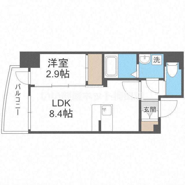 セレニテ天満橋アリア(1LDK/7階)の間取り写真
