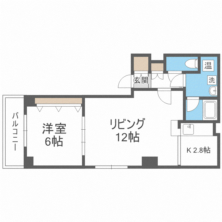 ふじ田57ビル(1LDK/4階)の間取り写真
