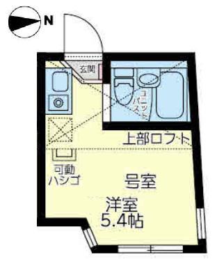ユナイト藤崎ビッシーガの杜(ワンルーム/2階)の間取り写真