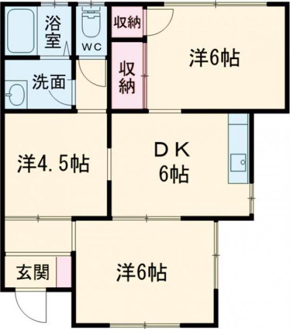 第2光ハイツ(3DK/1階)の間取り写真