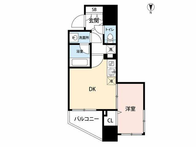 リバーレ芝公園(1DK/2階)の間取り写真