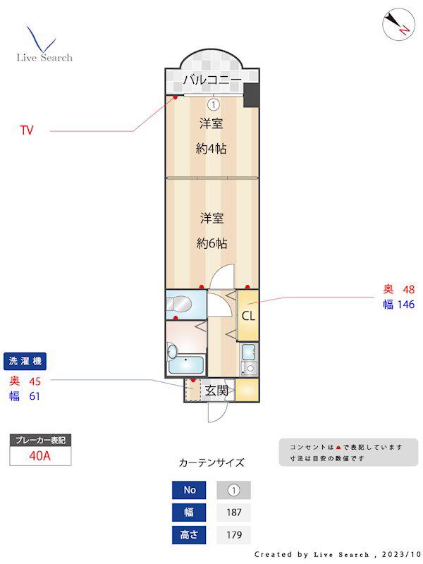 パークコート平尾(2K/7階)の間取り写真