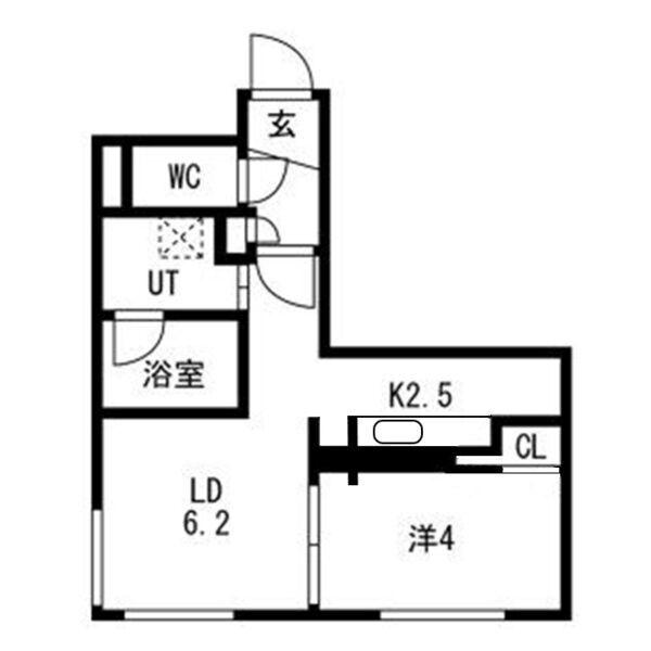 LA FELICE北17条(1LDK/3階)の間取り写真
