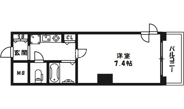 エスティライフ梅田新道(1K/11階)の間取り写真
