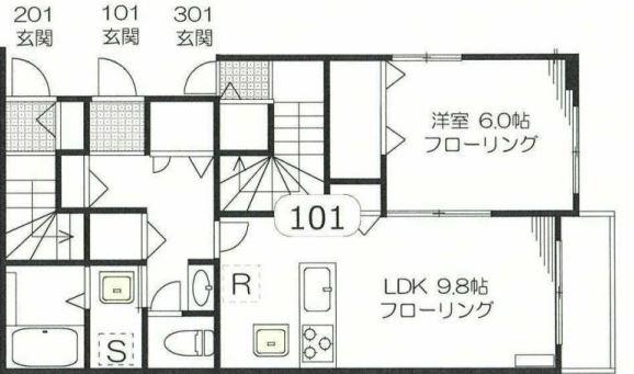ミルトリーベ(1LDK/1階)の間取り写真
