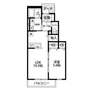 クレール BOIS ILE(1LDK/1階)の間取り写真