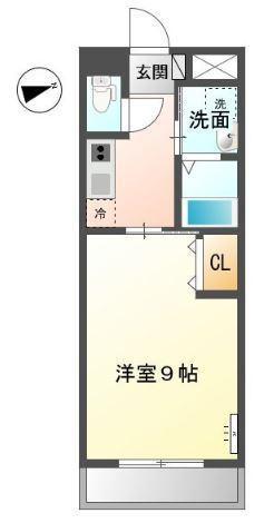 サンパレス東山崎(1K/1階)の間取り写真