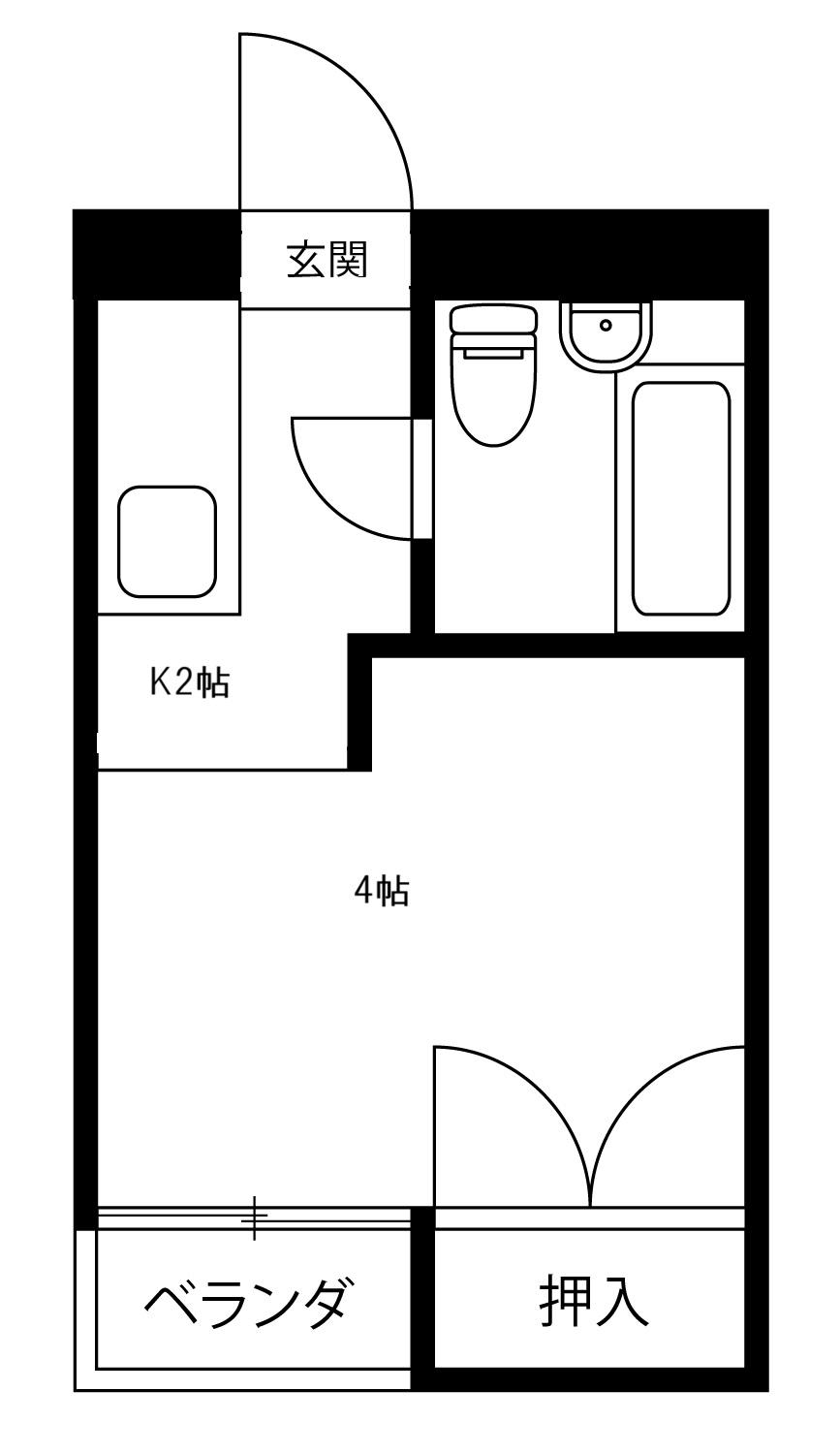 ヴィラ笠市(1K/3階)の間取り写真
