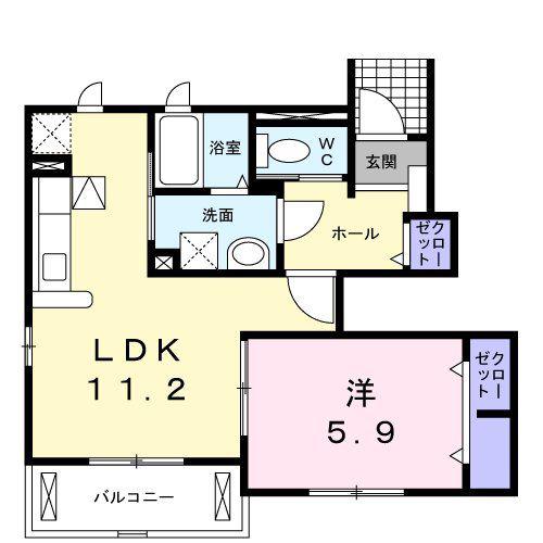 メゾンド御所見 I(1LDK/1階)の間取り写真