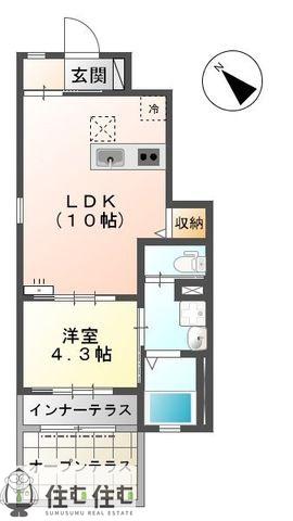 プログレス(1LDK/1階)の間取り写真