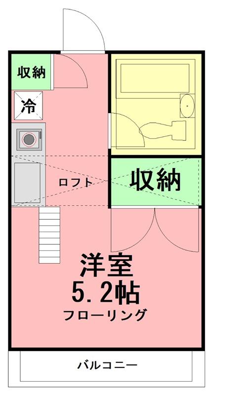 カレッジコーポ吉田(ワンルーム/1階)の間取り写真