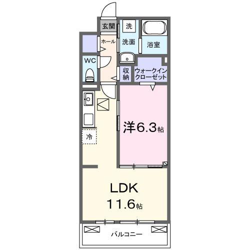 AXIS26(1LDK/1階)の間取り写真