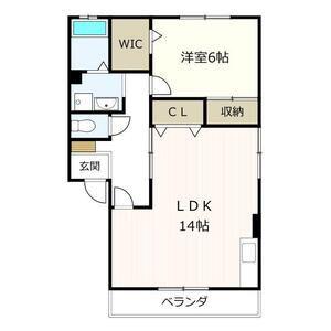エクシブアイ(1LDK/2階)の間取り写真