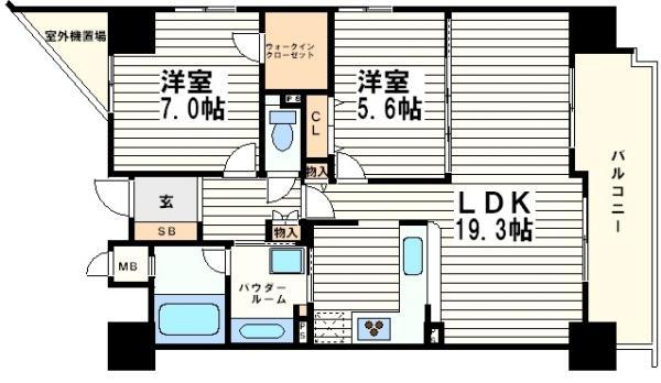 MPLAZA堺筋本町シティアミューズ(2LDK/12階)の間取り写真