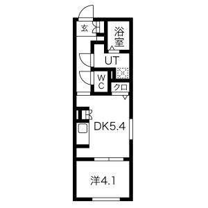 クレストタップ大曽根(1DK/3階)の間取り写真