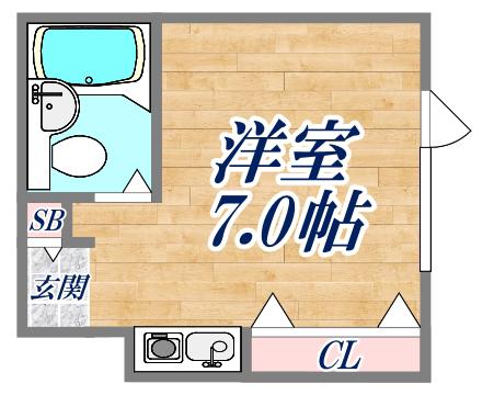 メゾン香枦園(ワンルーム/2階)の間取り写真