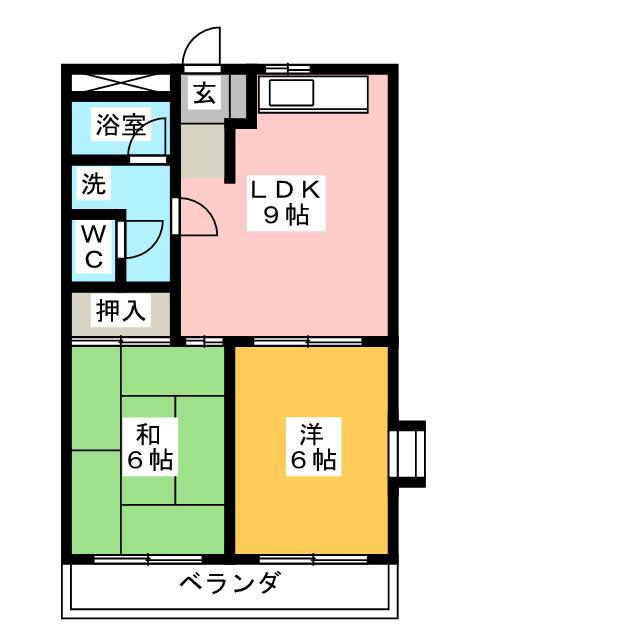 サンルミナス(2LDK/2階)の間取り写真