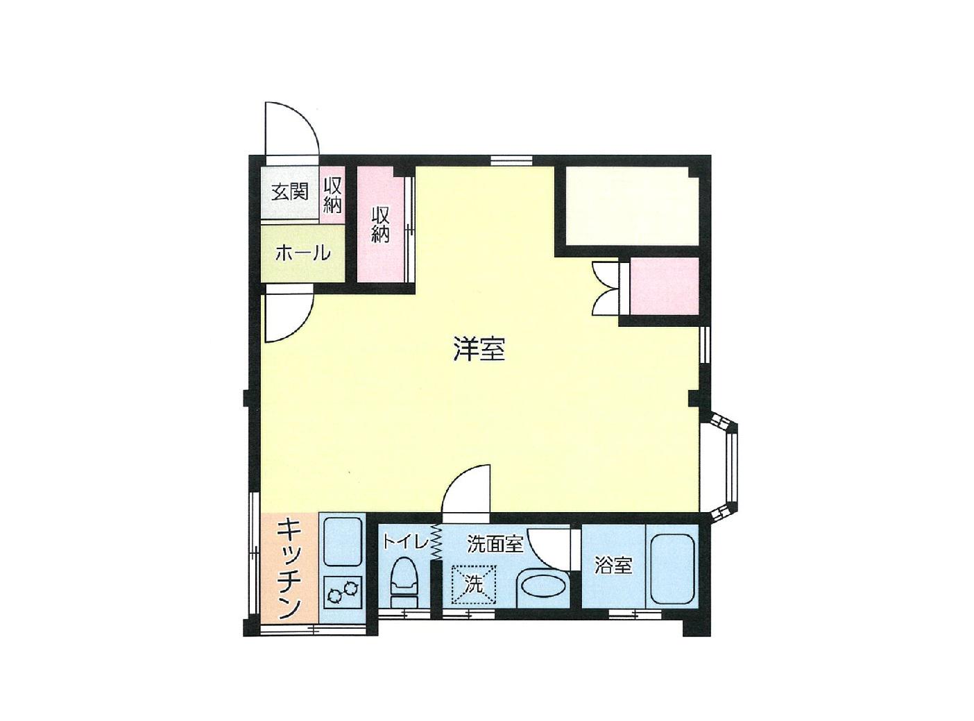 小田急線 東北沢駅 徒歩7分 3階建 築34年(ワンルーム/1階)の間取り写真