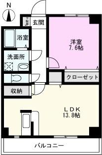 マンションアルファ(1LDK/6階)の間取り写真