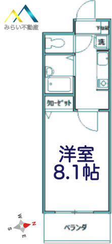 シレーナ.S(1K/3階)の間取り写真