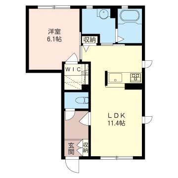 ラウレア I棟(1LDK/1階)の間取り写真