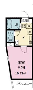 ベルメゾン中原(1K/3階)の間取り写真