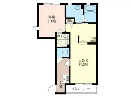 ソレイユ弐番館(1LDK/1階)の間取り写真