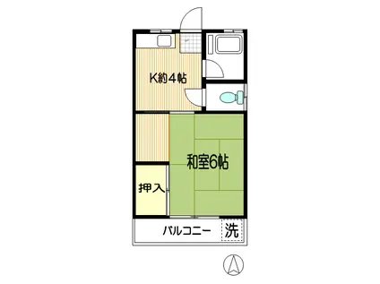 第二小菊荘(1K/2階)の間取り写真