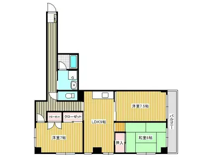 ガーデンコートオオクラ(3LDK/2階)の間取り写真