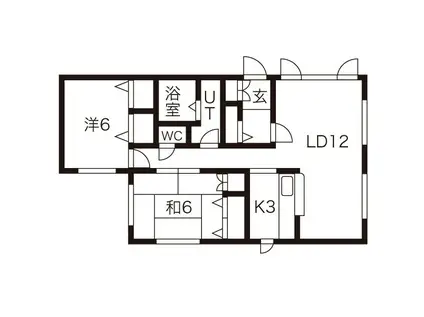 バティール宮の沢 BATTIR MIYANOSAWA(2LDK/2階)の間取り写真