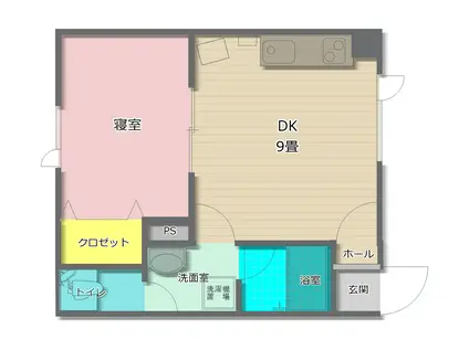 ハイツアスターA(1DK/3階)の間取り写真