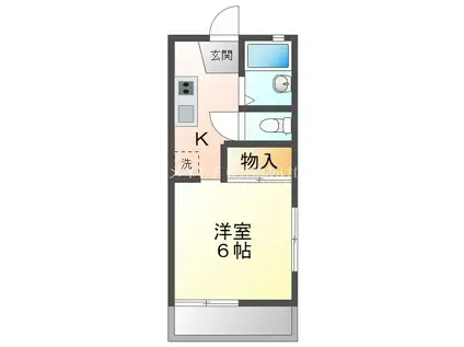 グリーンステージわたなべ(1K/2階)の間取り写真