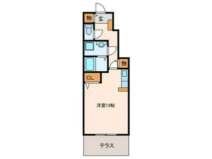 メルベーユ神戸(ワンルーム/1階)の間取り写真