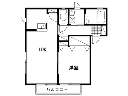 シャーメゾン ハギハラ(1LDK/1階)の間取り写真