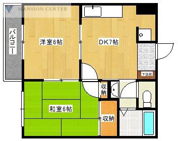 ロマニーヒルズ(2DK/2階)の間取り写真